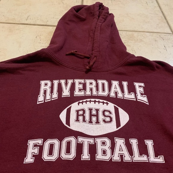 💜 Men's Gildan Riverdale RHS Football Heavy Blend Hoodie - Maroon - Size L - Picture 3 of 6